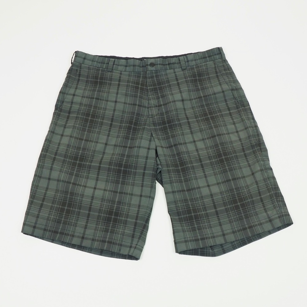 Nike Golf Shorts Mens 36 Gray Tech Plaid Striped Dri-Fit Performance Tour Blend